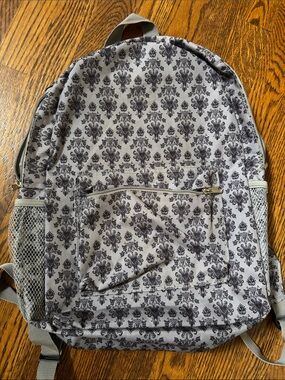 Gray Patterned full Backpack Haunted Manison print disney parks brand
